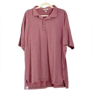 Peter Millar Golf Polo Striped Cotton Shirt Size XXL